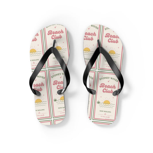 "SLOSW"  Stoney Wife Summer Sandals | Secret Lives Of Stoney Wives Podcast Merch | Retro Flip Flops | Beach Shoes