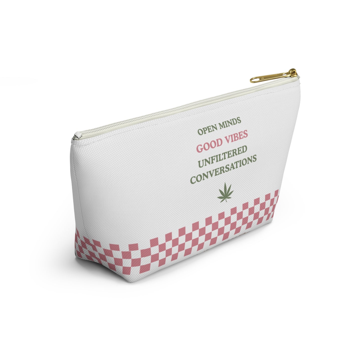 "SLOSW" Unfiltered Conversations Pouch | The Secret Lives Of Stoney Wives Podcast Merch | Pink Checkerboard Weed Accessory Bag