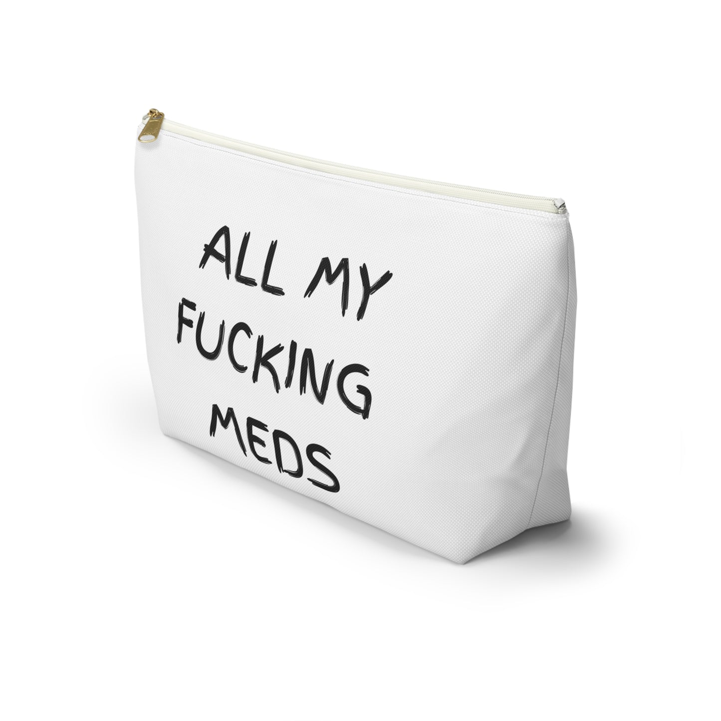 "All My Fucking Meds" Accessory Pouch | Funny Alternative Wellness Stash Bag | Sesh Gear & Everyday Organizer | Colorful Boho Zipper Pouch