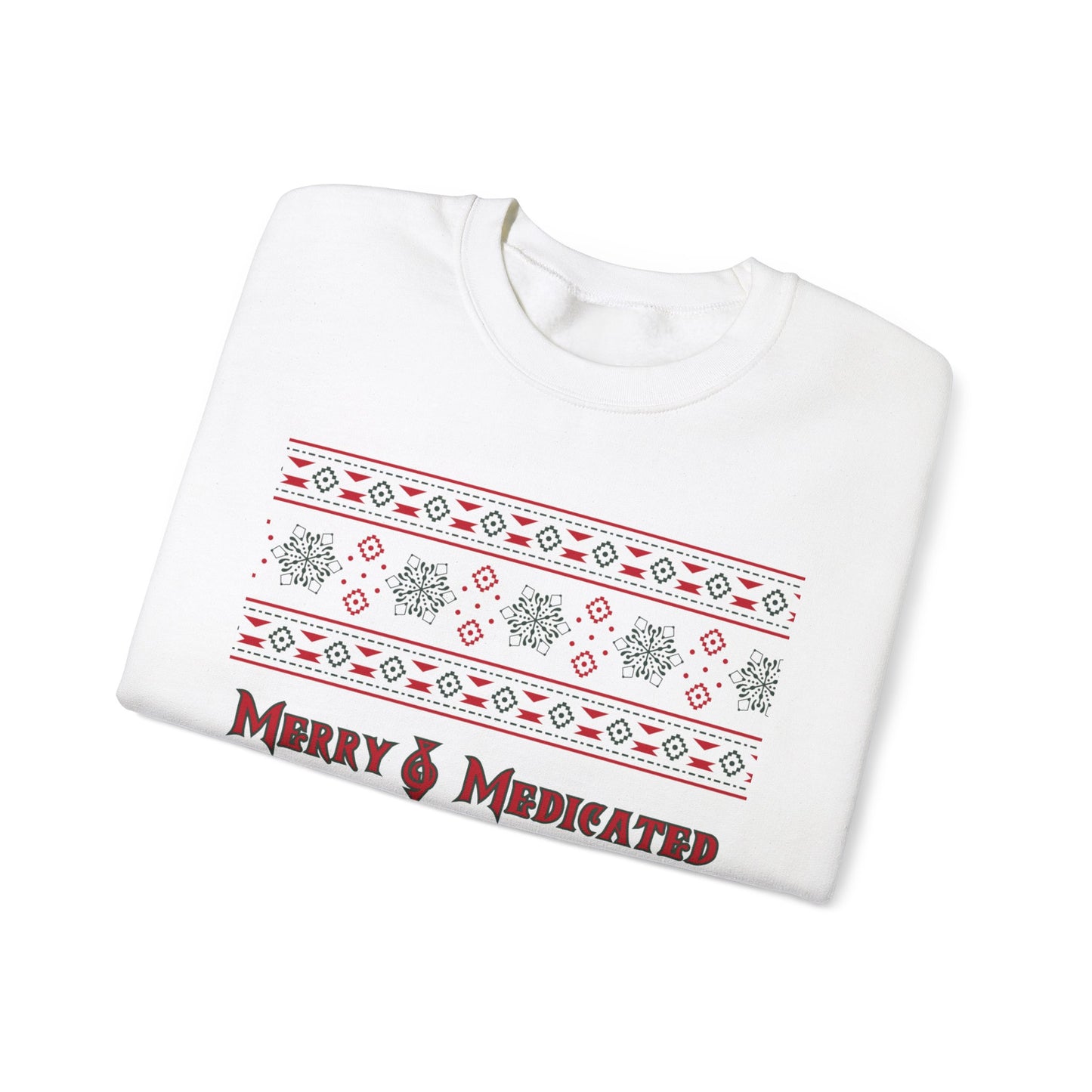 Merry & Medicated Unisex Crewneck Sweatshirt - Cozy Holiday Comfort