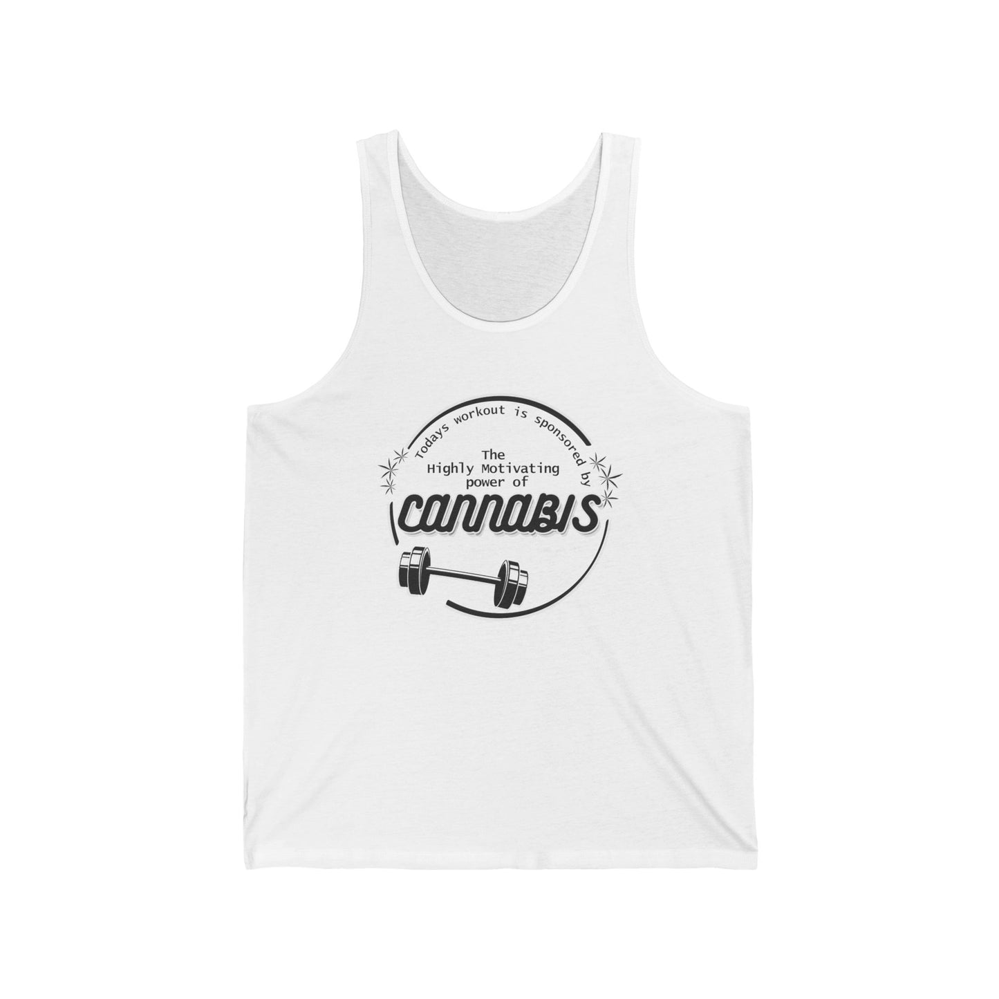 "Workout powered by Cannabis" Unisex Jersey Tank Top