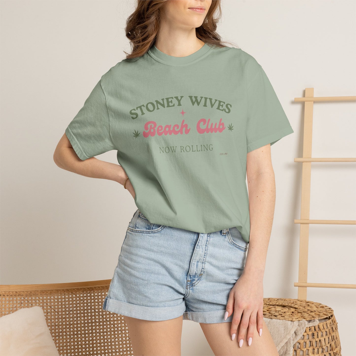 “SLOSW” Stoney Wives Beach Club | Comfort Colors Graphic T-Shirt | The Secret Lives of Stoney Wives Podcast Merch | Retro Summer Tee