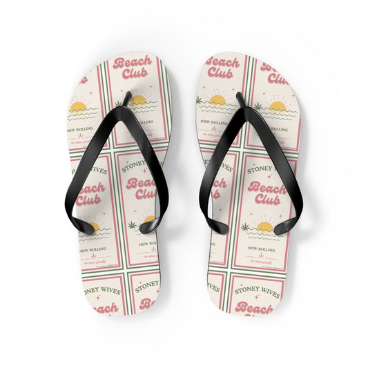 "SLOSW"  Stoney Wife Summer Sandals | Secret Lives Of Stoney Wives Podcast Merch | Retro Flip Flops | Beach Shoes