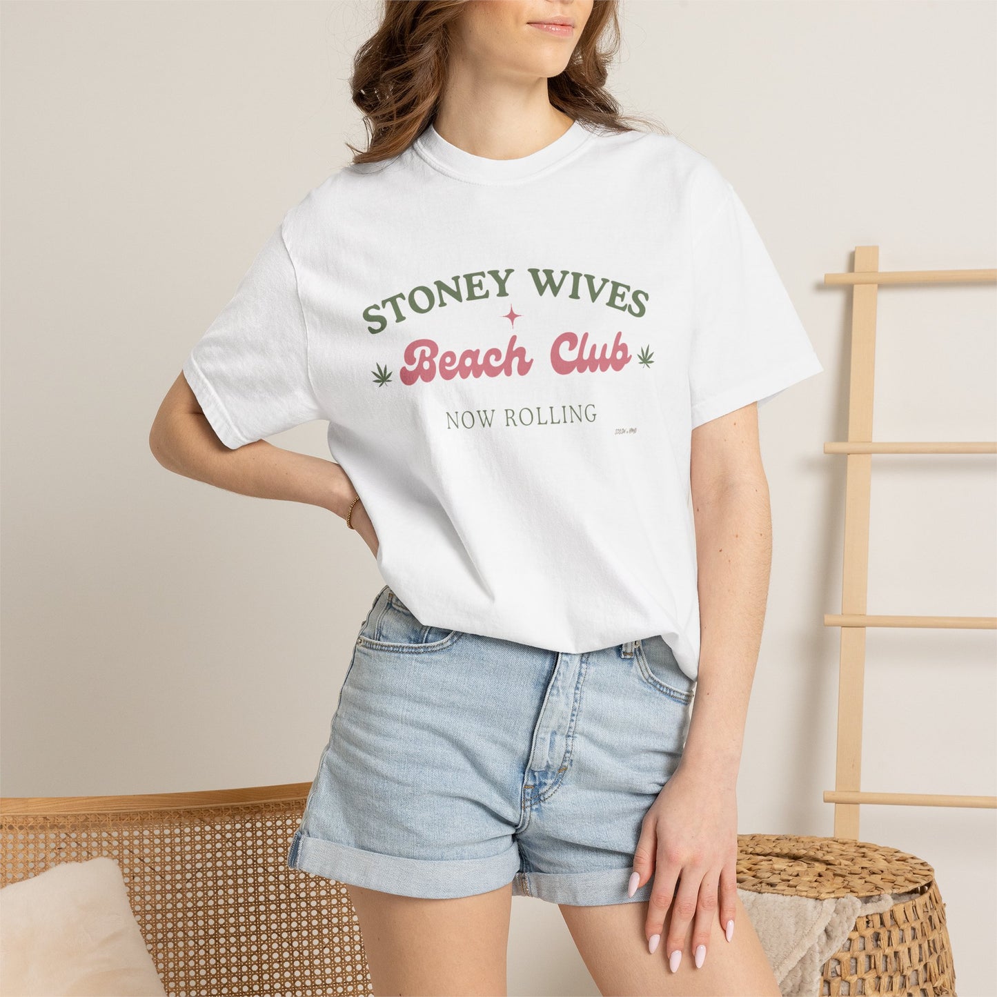 “SLOSW” Stoney Wives Beach Club | Comfort Colors Graphic T-Shirt | The Secret Lives of Stoney Wives Podcast Merch | Retro Summer Tee