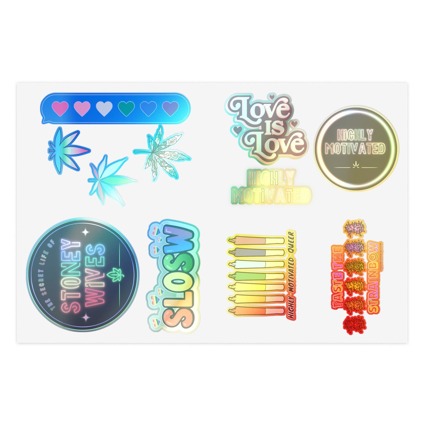 "PRIDE" HMD & SLOSW Pride 2026 Sticker Sheet | Rainbow Vinyl Decal Collection