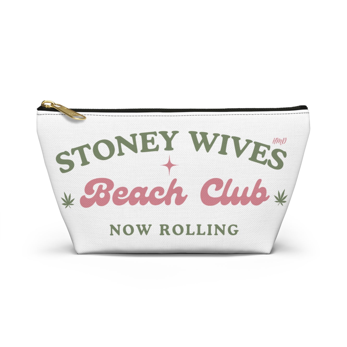 "SLOSW" Stoney Wives Beach Club | Accessory Pouch | The Secret Lives Of Stoney Wives Podcast Merch | Cannabis Sesh Gear Bag | Boho Stoner Zipper Pouch