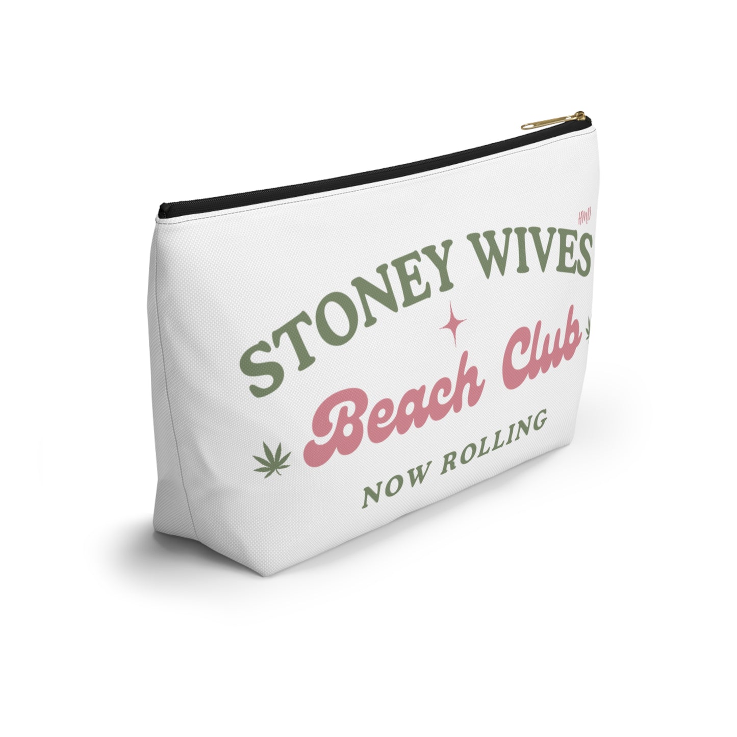 "SLOSW" Stoney Wives Beach Club | Accessory Pouch | The Secret Lives Of Stoney Wives Podcast Merch | Cannabis Sesh Gear Bag | Boho Stoner Zipper Pouch