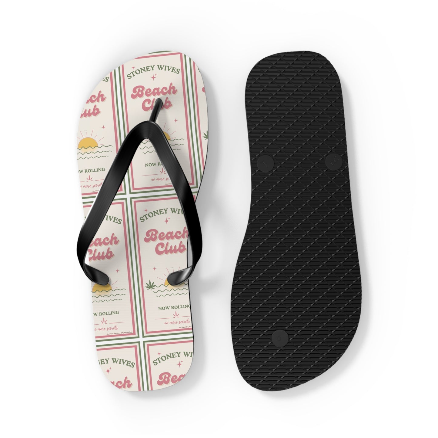 "SLOSW"  Stoney Wife Summer Sandals | The Secret Lives Of Stoney Wives Podcast Merch | Retro Flip Flops | Beach Footwear | Cushioned Summer Slides | Shoes