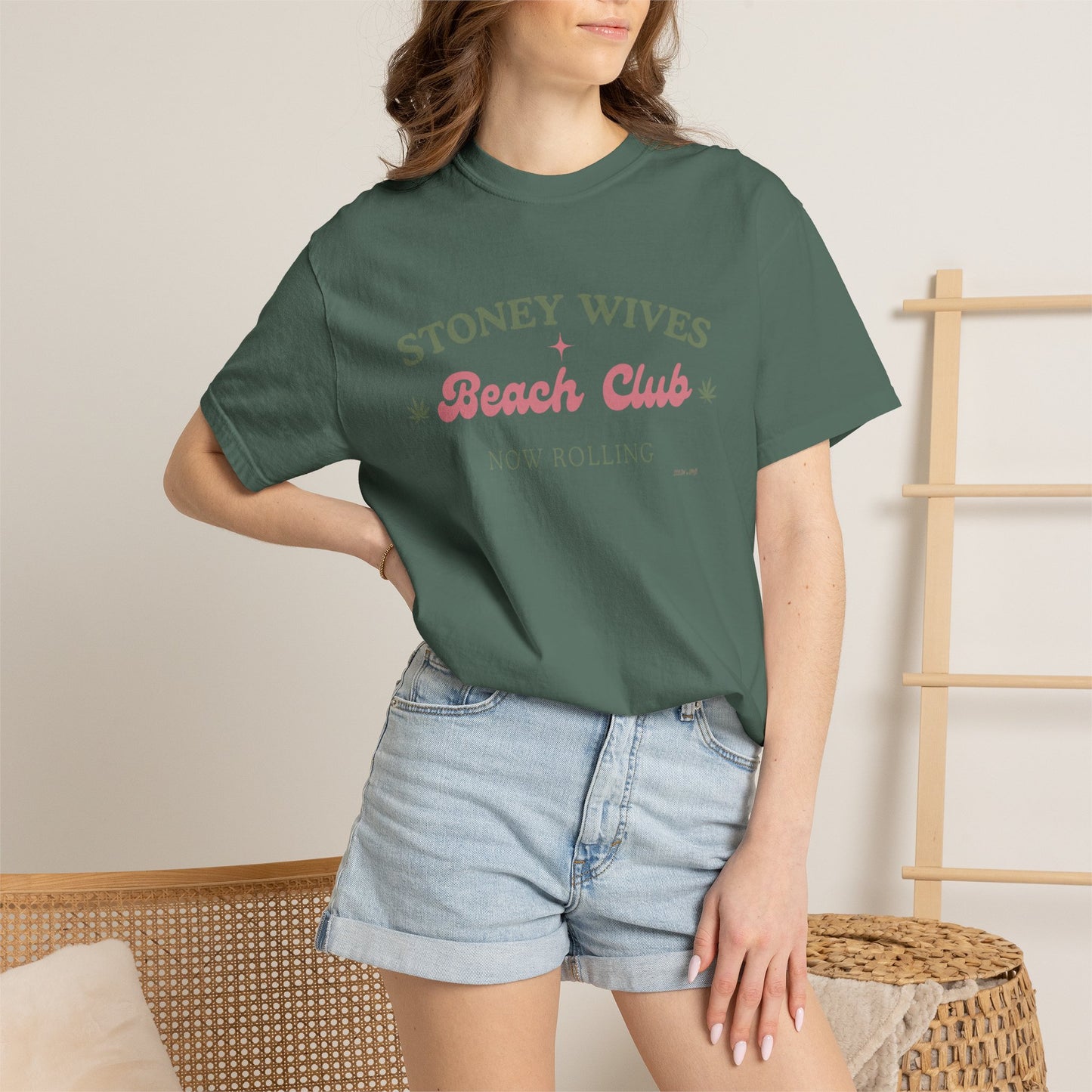 “SLOSW” Stoney Wives Beach Club | Comfort Colors Graphic T-Shirt | The Secret Lives of Stoney Wives Podcast Merch | Retro Summer Tee