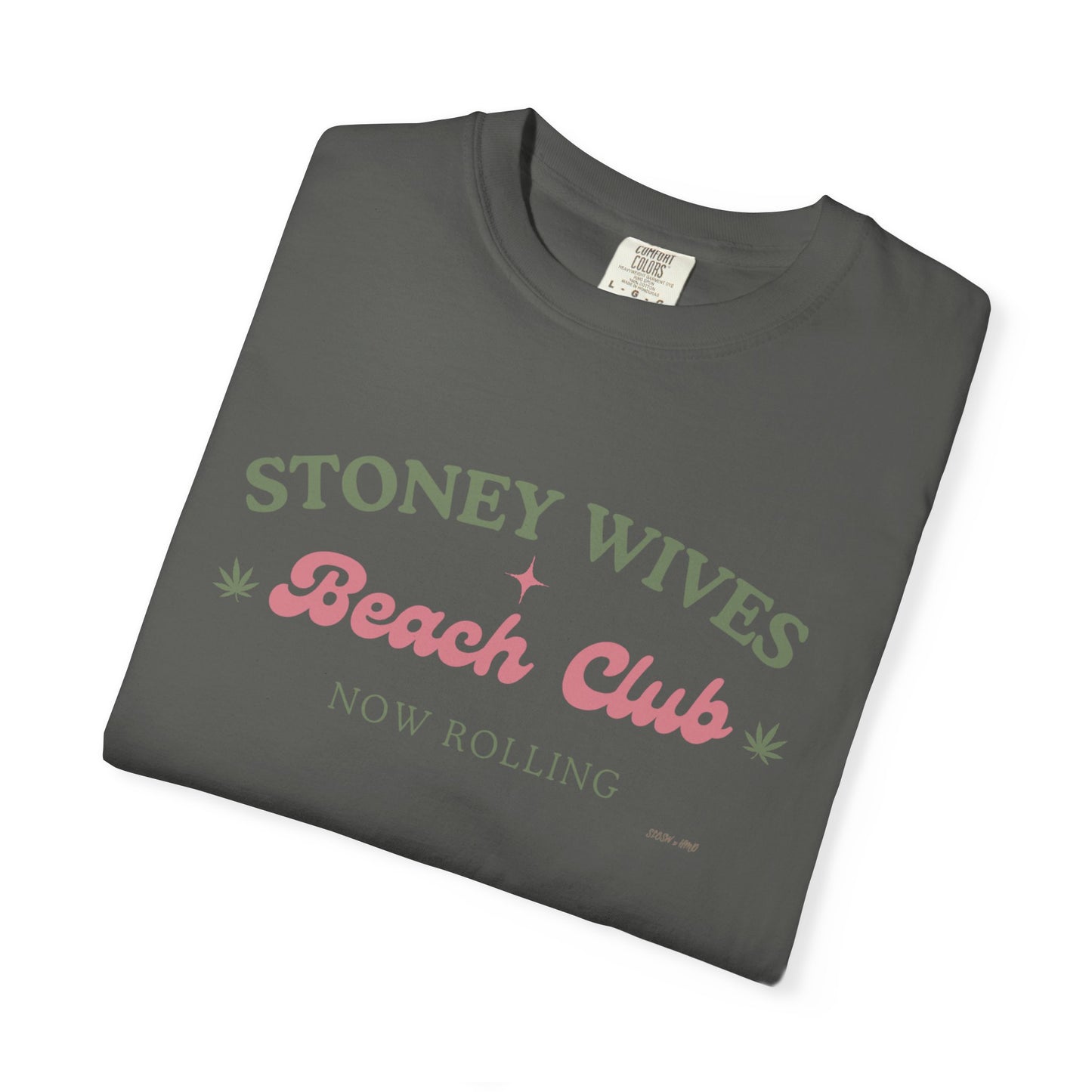 “SLOSW” Stoney Wives Beach Club | Comfort Colors Graphic T-Shirt | The Secret Lives of Stoney Wives Podcast Merch | Retro Summer Tee
