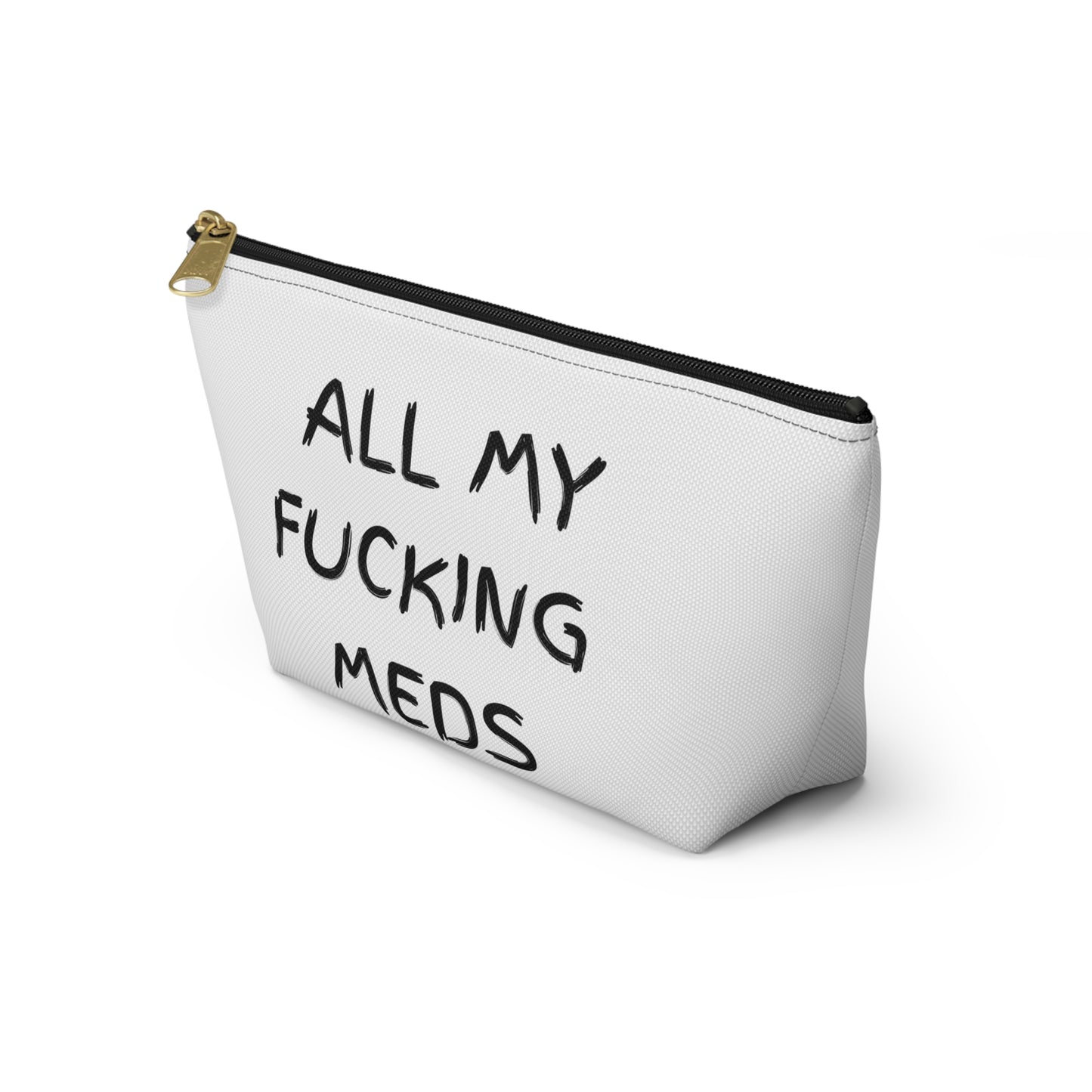 "All My Fucking Meds" Accessory Pouch | Funny Alternative Wellness Stash Bag | Sesh Gear & Everyday Organizer | Colorful Boho Zipper Pouch