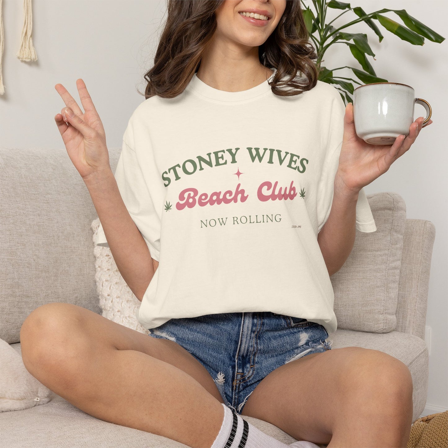 “SLOSW” Stoney Wives Beach Club | Comfort Colors Graphic T-Shirt | The Secret Lives of Stoney Wives Podcast Merch | Retro Summer Tee