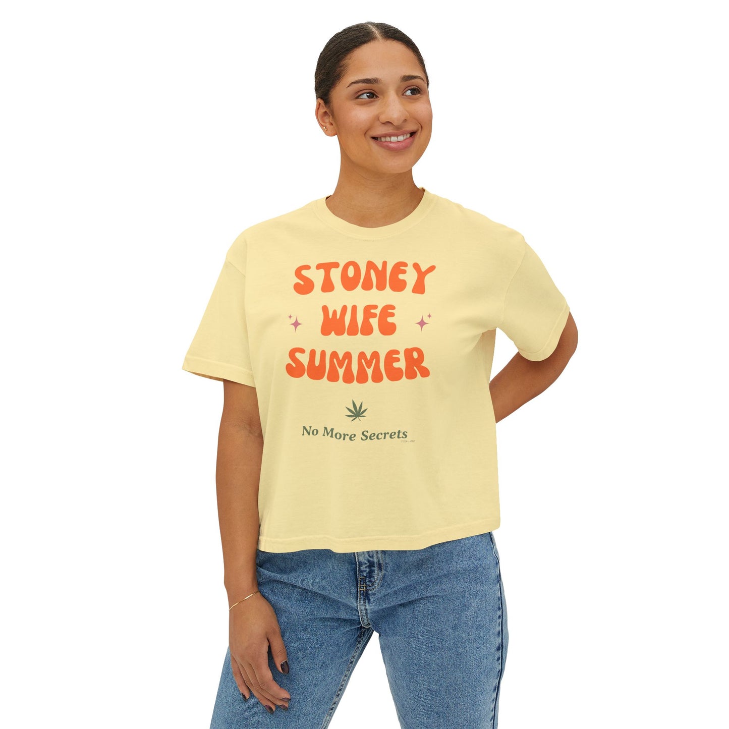"SLOSW" Stoney Wife Summer Crop Tee | The Secret Lives Of Stoney Wives Podcast Merch | Retro Cropped Boxy Baby Comfort Colors T-Shirt