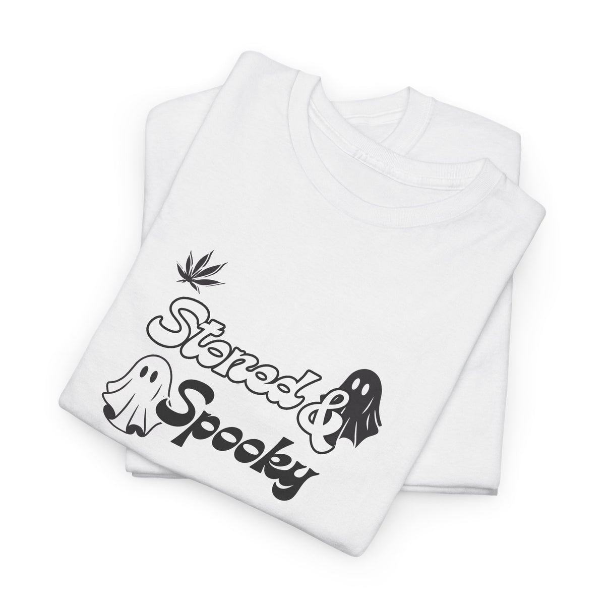"Stoned & Spooky" Halloween T-Shirt | Retro Ghost Graphic Tee | Funny Spooky Season Shirt | Unisex Fall Streetwear | Highly Motivated Designs