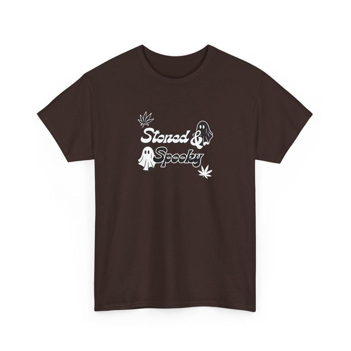 "Stoned & Spooky" Halloween T-Shirt | Retro Ghost Graphic Tee | Funny Spooky Season Shirt | Unisex Fall Streetwear | Highly Motivated Designs