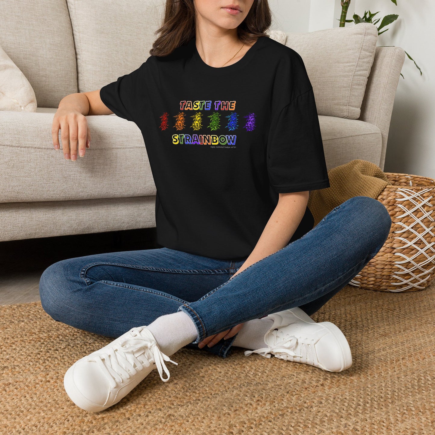 "PRIDE" Taste The Strainbow T-Shirt | Rainbow Graphic Tee | Colorful LGBTQIA+ Pride Shirt | Retro Festival Streetwear | Highly Motivated Designs