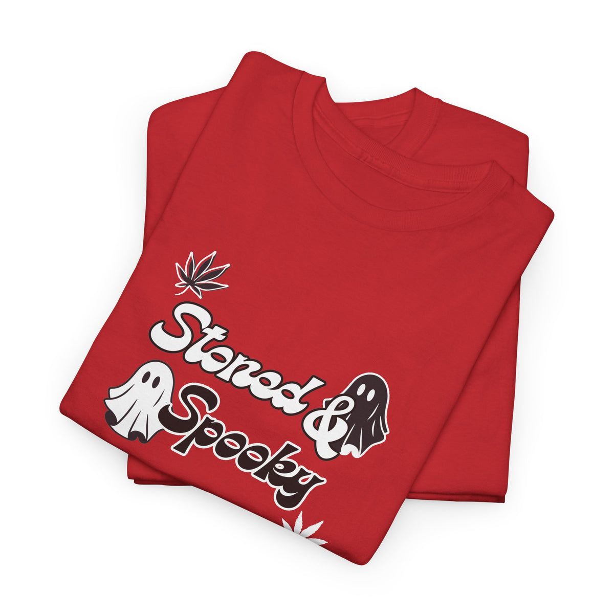 "Stoned & Spooky" Halloween T-Shirt | Retro Ghost Graphic Tee | Funny Spooky Season Shirt | Unisex Fall Streetwear | Highly Motivated Designs