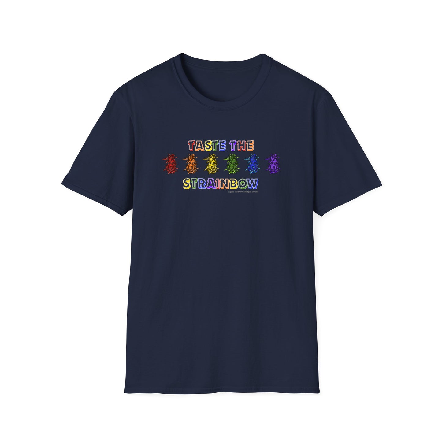 "PRIDE" Taste The Strainbow T-Shirt | Rainbow Graphic Tee | Colorful LGBTQIA+ Pride Shirt | Retro Festival Streetwear | Highly Motivated Designs