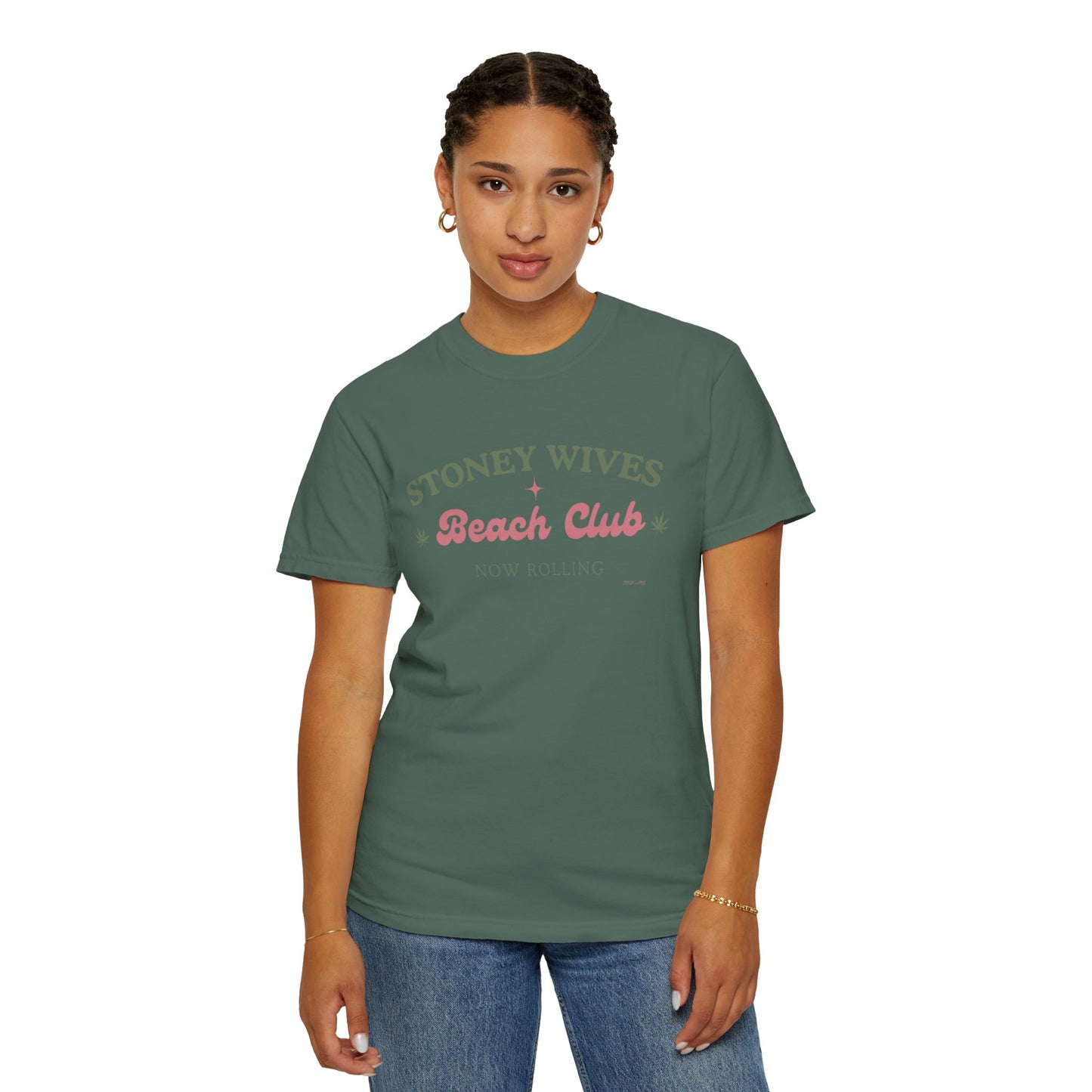 “SLOSW” Stoney Wives Beach Club | Comfort Colors Graphic T-Shirt | The Secret Lives of Stoney Wives Podcast Merch | Retro Summer Tee