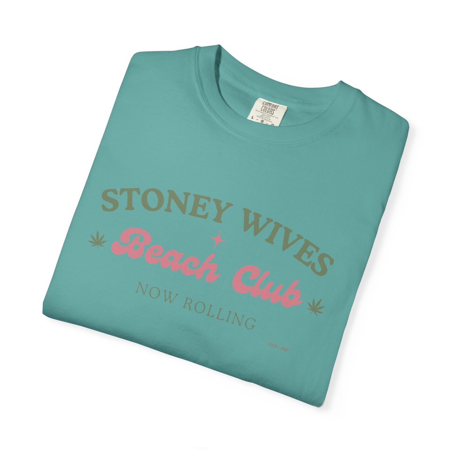 “SLOSW” Stoney Wives Beach Club | Comfort Colors Graphic T-Shirt | The Secret Lives of Stoney Wives Podcast Merch | Retro Summer Tee