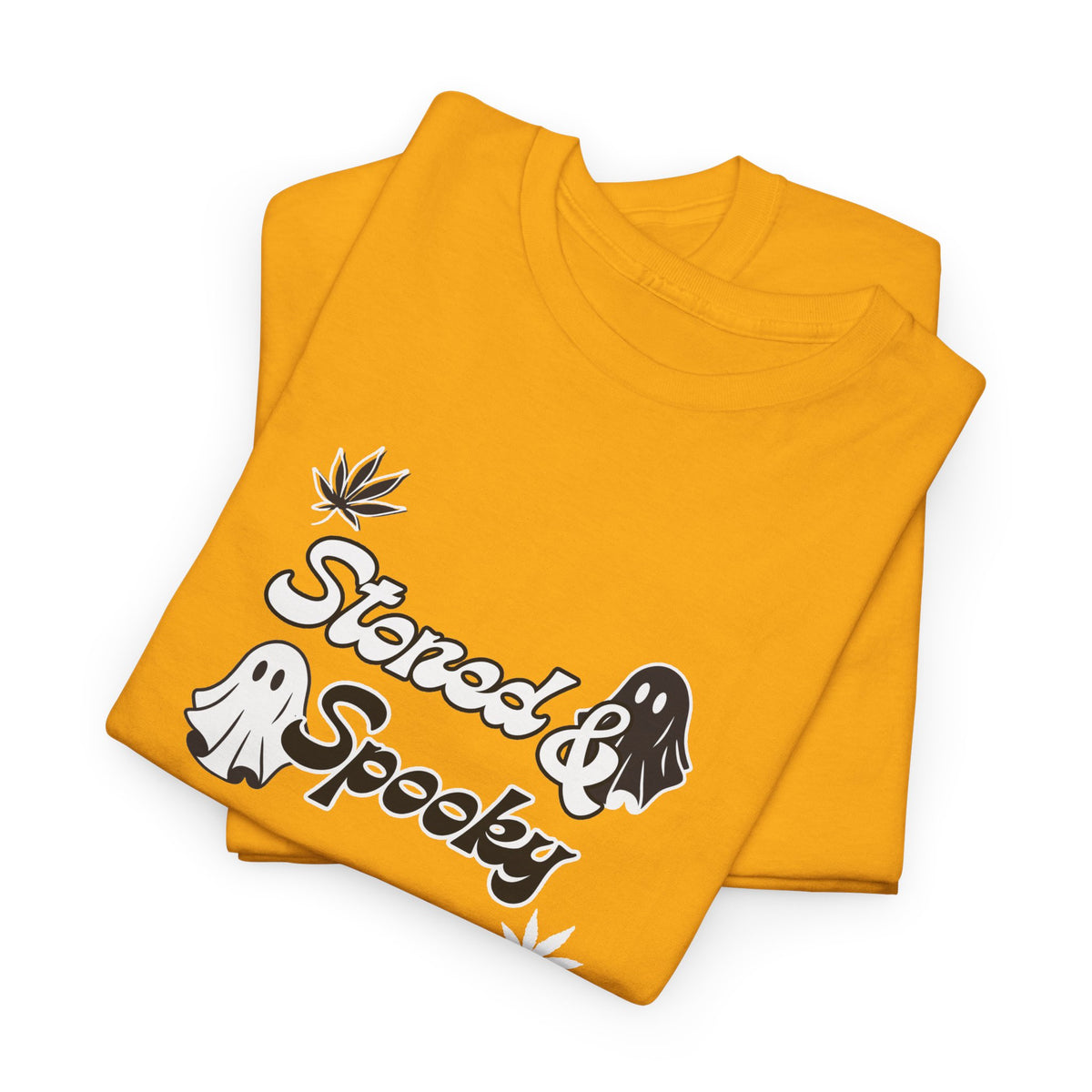 "Stoned & Spooky" Halloween T-Shirt | Retro Ghost Graphic Tee | Funny Spooky Season Shirt | Unisex Fall Streetwear | Highly Motivated Designs
