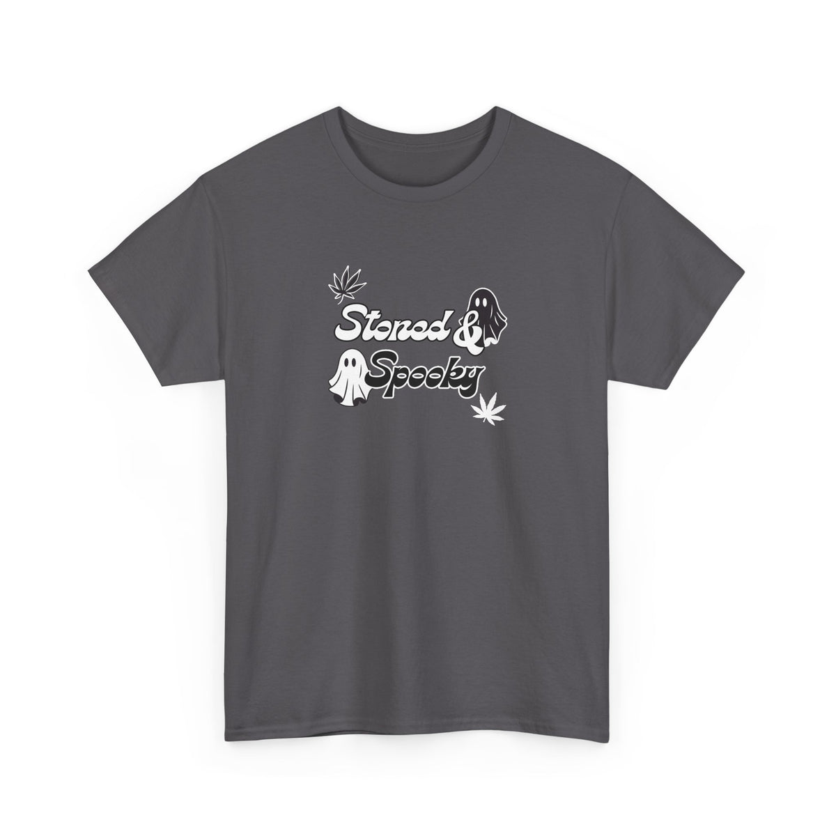 "Stoned & Spooky" Halloween T-Shirt | Retro Ghost Graphic Tee | Funny Spooky Season Shirt | Unisex Fall Streetwear | Highly Motivated Designs