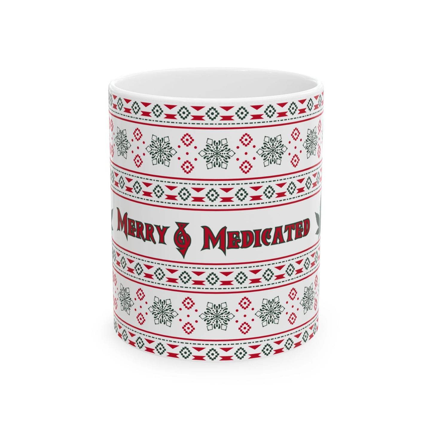 Merry & Medicated Holiday Ceramic Mug - Fun Festive Drinkware