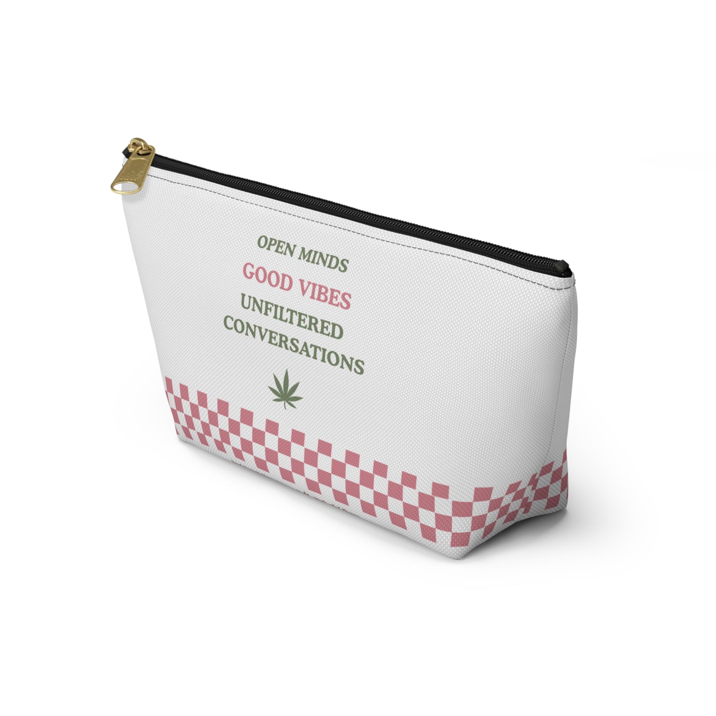 "SLOSW" Unfiltered Conversations Pouch | The Secret Lives Of Stoney Wives Podcast Merch | Pink Checkerboard Weed Accessory Bag