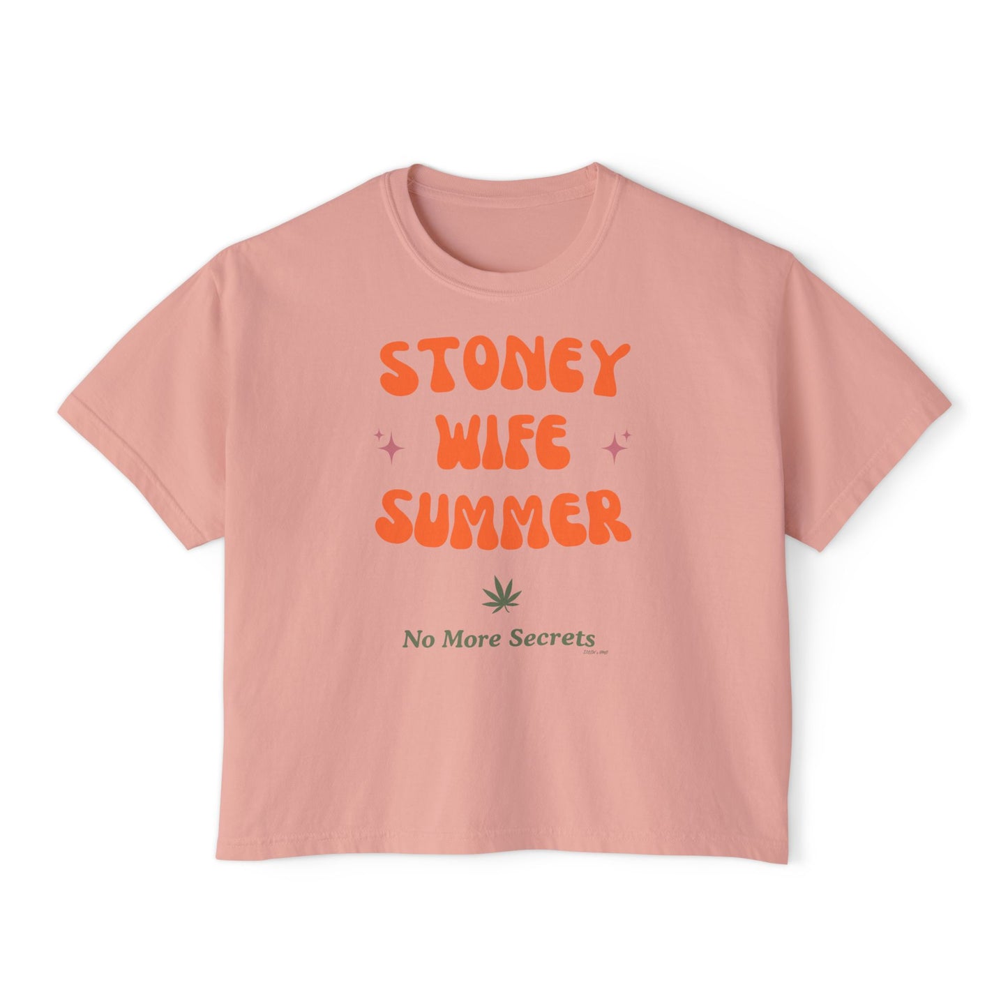 "SLOSW" Stoney Wife Summer Crop Tee | The Secret Lives Of Stoney Wives Podcast Merch | Retro Cropped Boxy Baby Comfort Colors T-Shirt