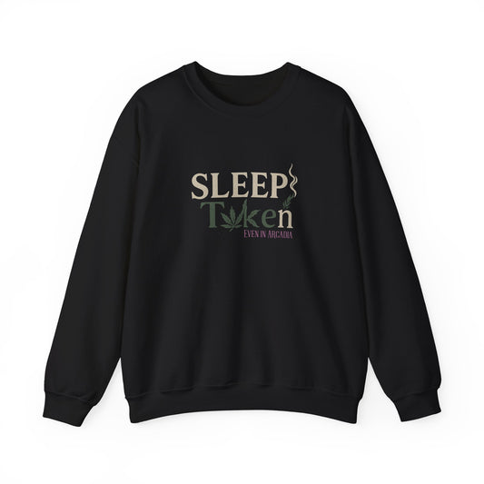 Sleep Token Unisex Heavy Blend™ Crewneck Sweatshirt with Cannabis Design