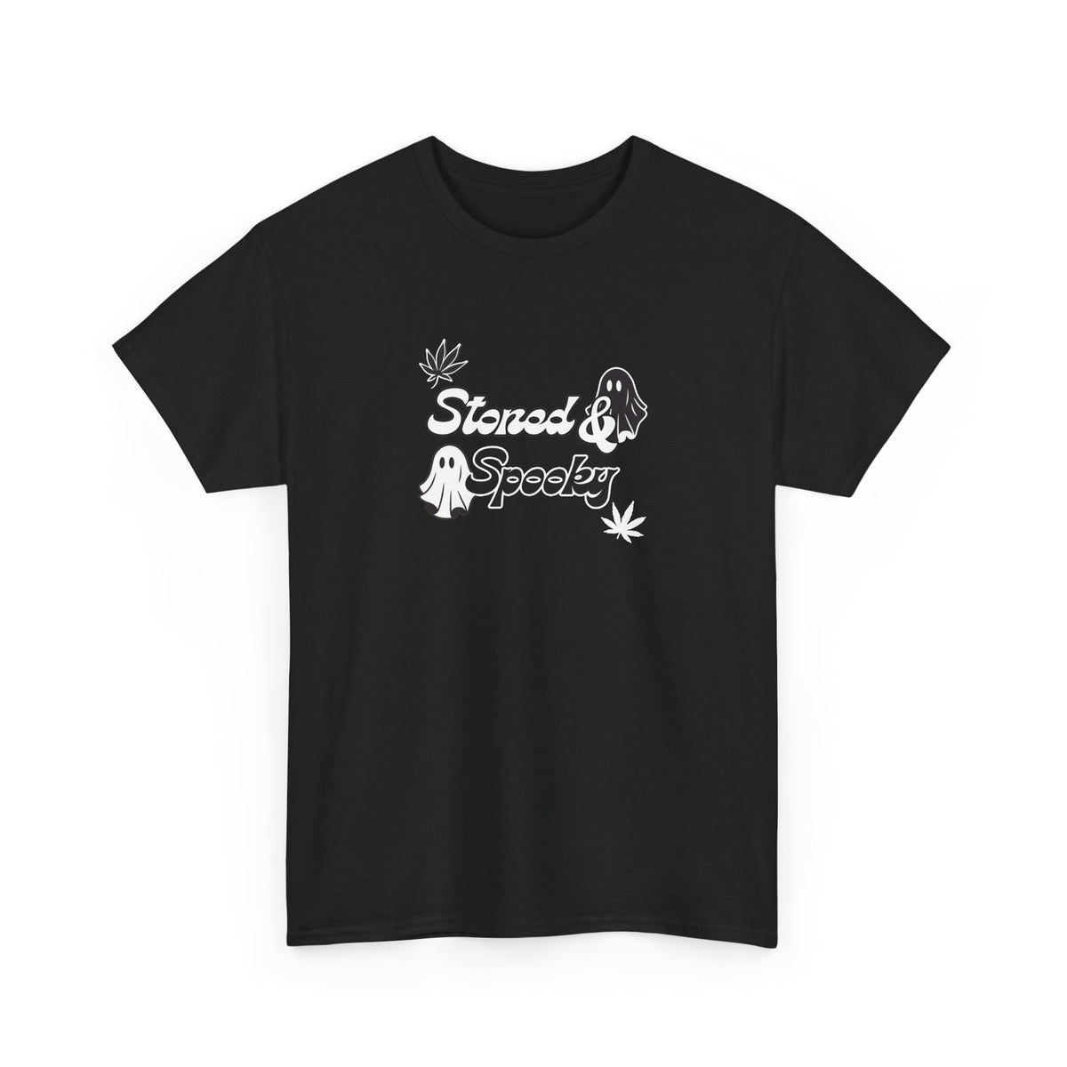 "Stoned & Spooky" Halloween T-Shirt | Retro Ghost Graphic Tee | Funny Spooky Season Shirt | Unisex Fall Streetwear | Highly Motivated Designs