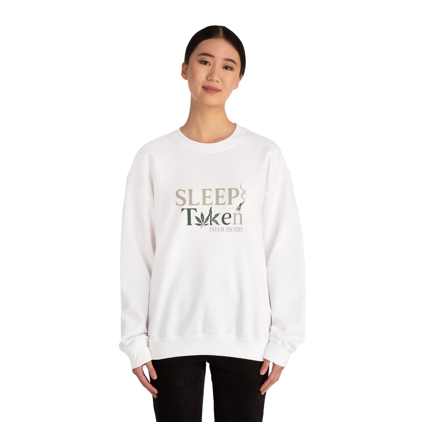 Sleep Token Unisex Heavy Blend™ Crewneck Sweatshirt with Cannabis Design