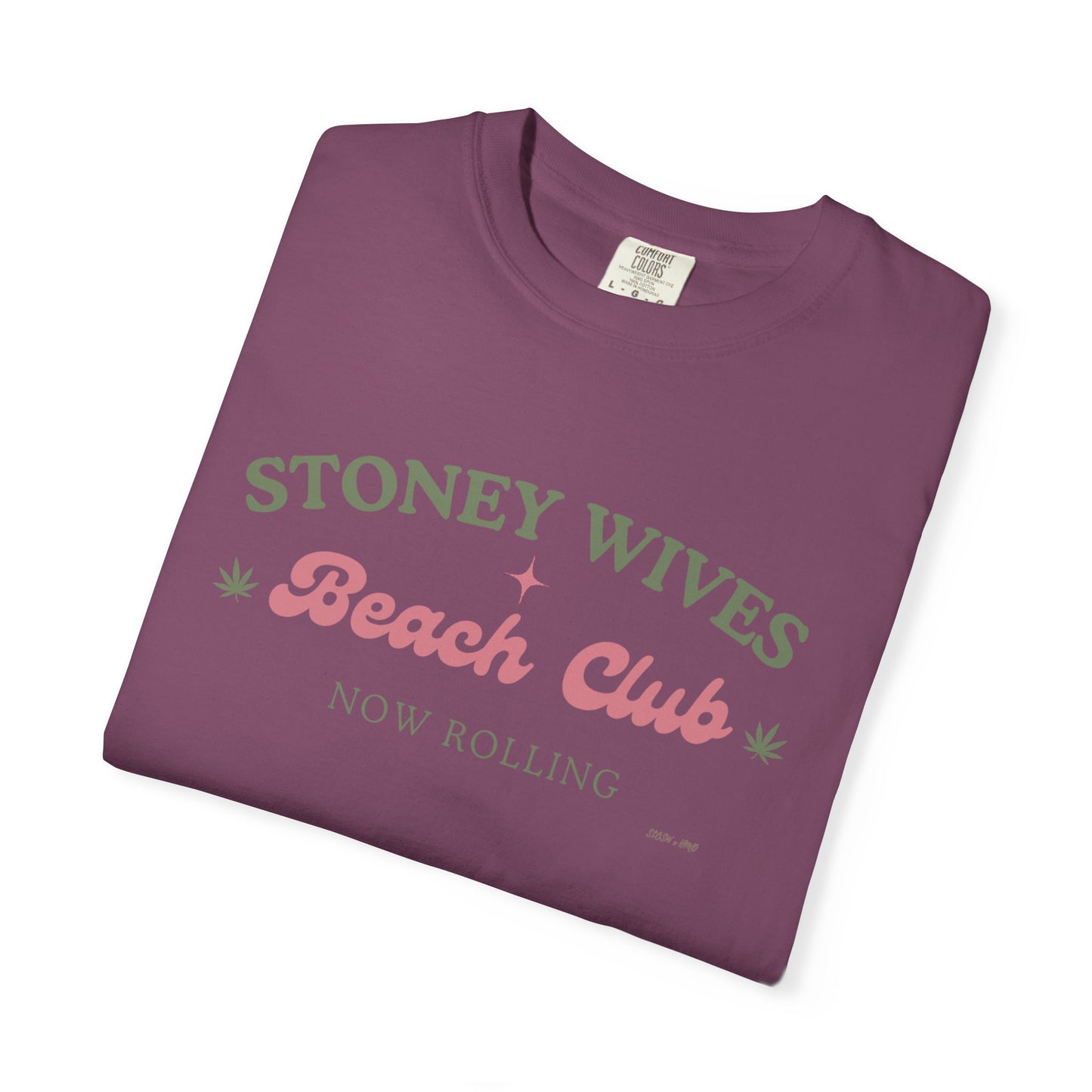 “SLOSW” Stoney Wives Beach Club | Comfort Colors Graphic T-Shirt | The Secret Lives of Stoney Wives Podcast Merch | Retro Summer Tee