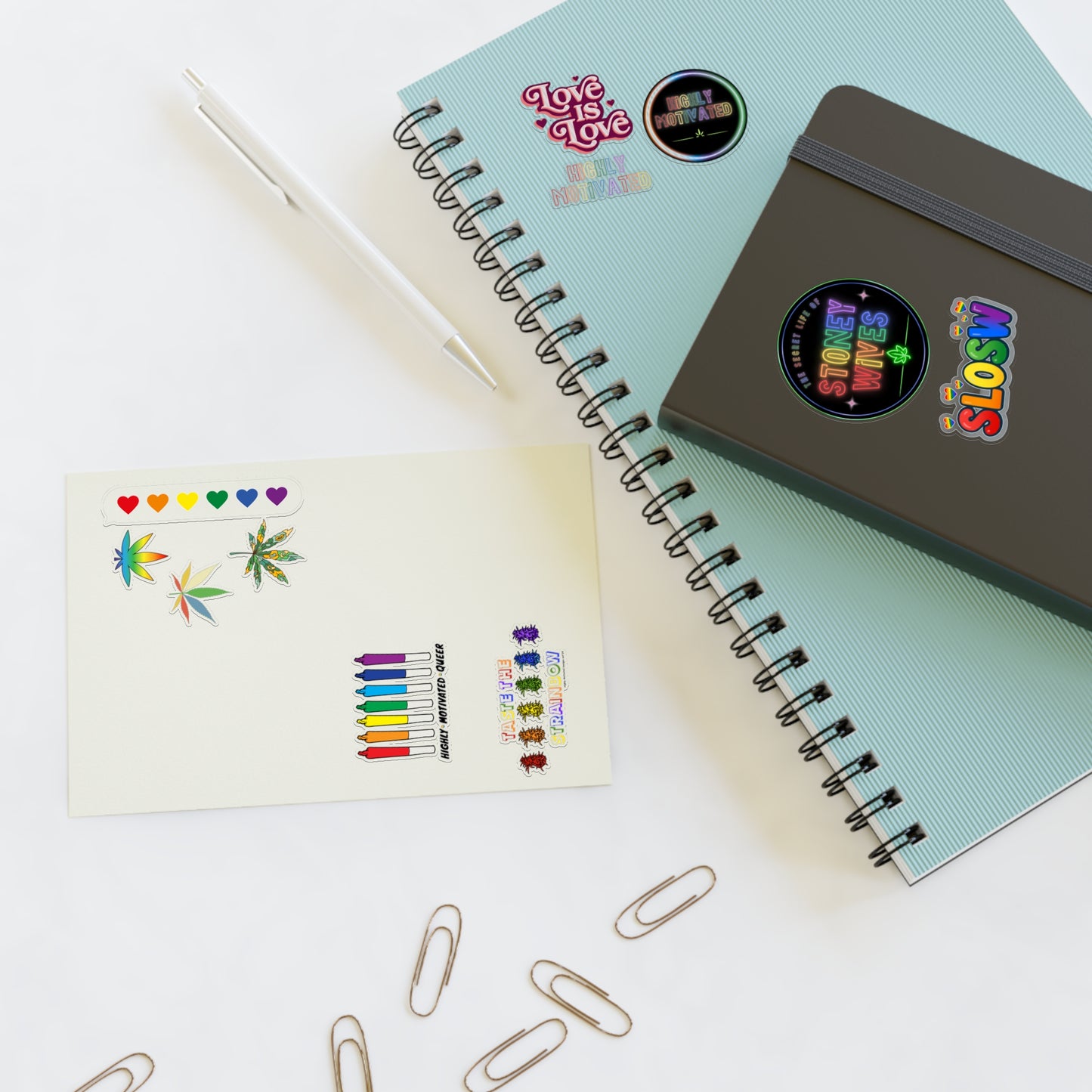 "PRIDE" HMD & SLOSW Pride 2026 Sticker Sheet | Rainbow Vinyl Decal Collection