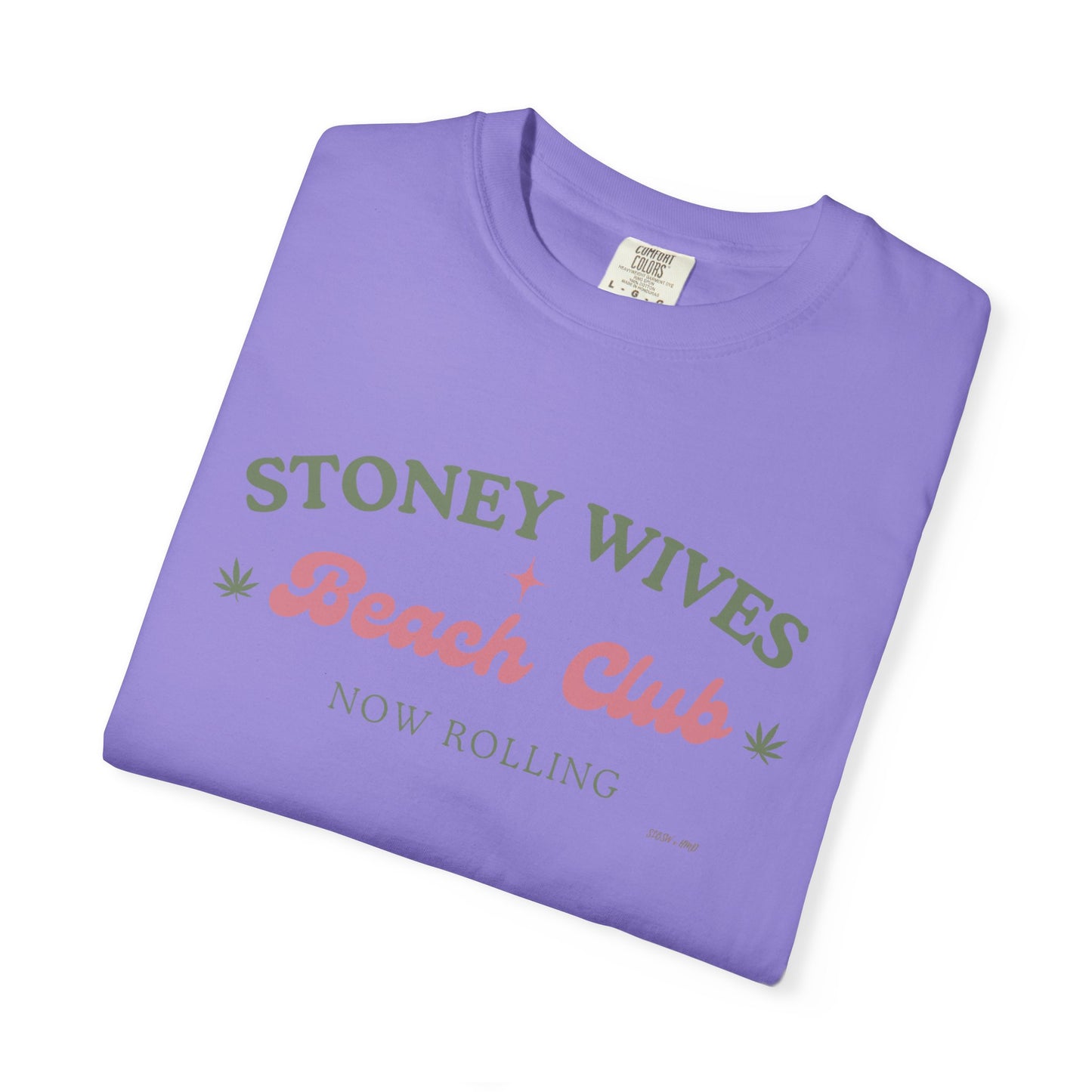 “SLOSW” Stoney Wives Beach Club | Comfort Colors Graphic T-Shirt | The Secret Lives of Stoney Wives Podcast Merch | Retro Summer Tee