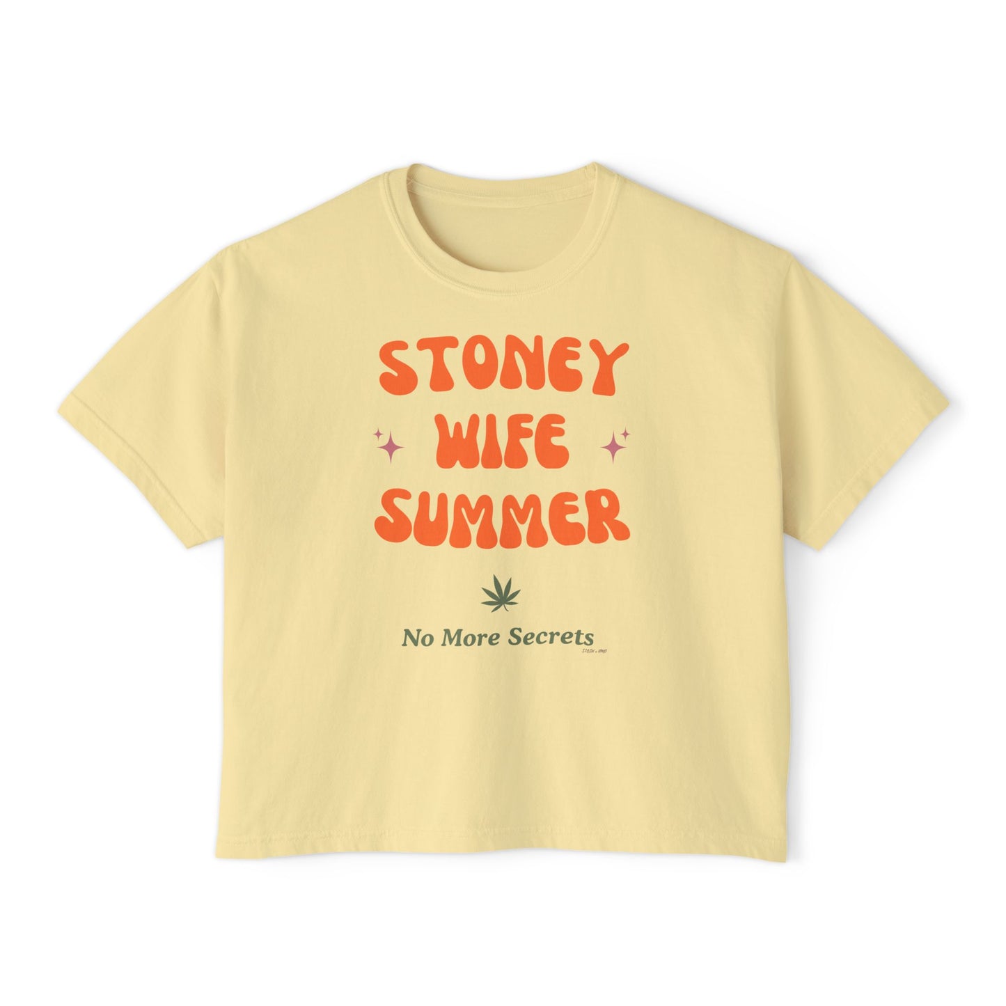 "SLOSW" Stoney Wife Summer Crop Tee | The Secret Lives Of Stoney Wives Podcast Merch | Retro Cropped Boxy Baby Comfort Colors T-Shirt