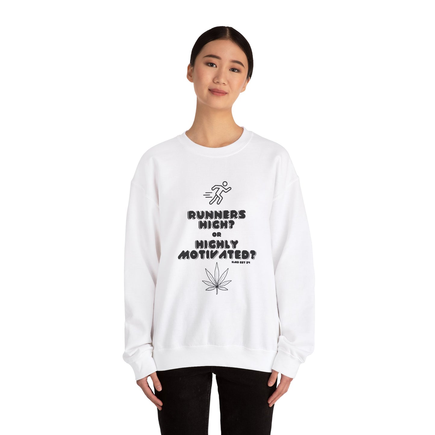 "Runner High?" Unisex Cotton Crewneck Sweatshirt