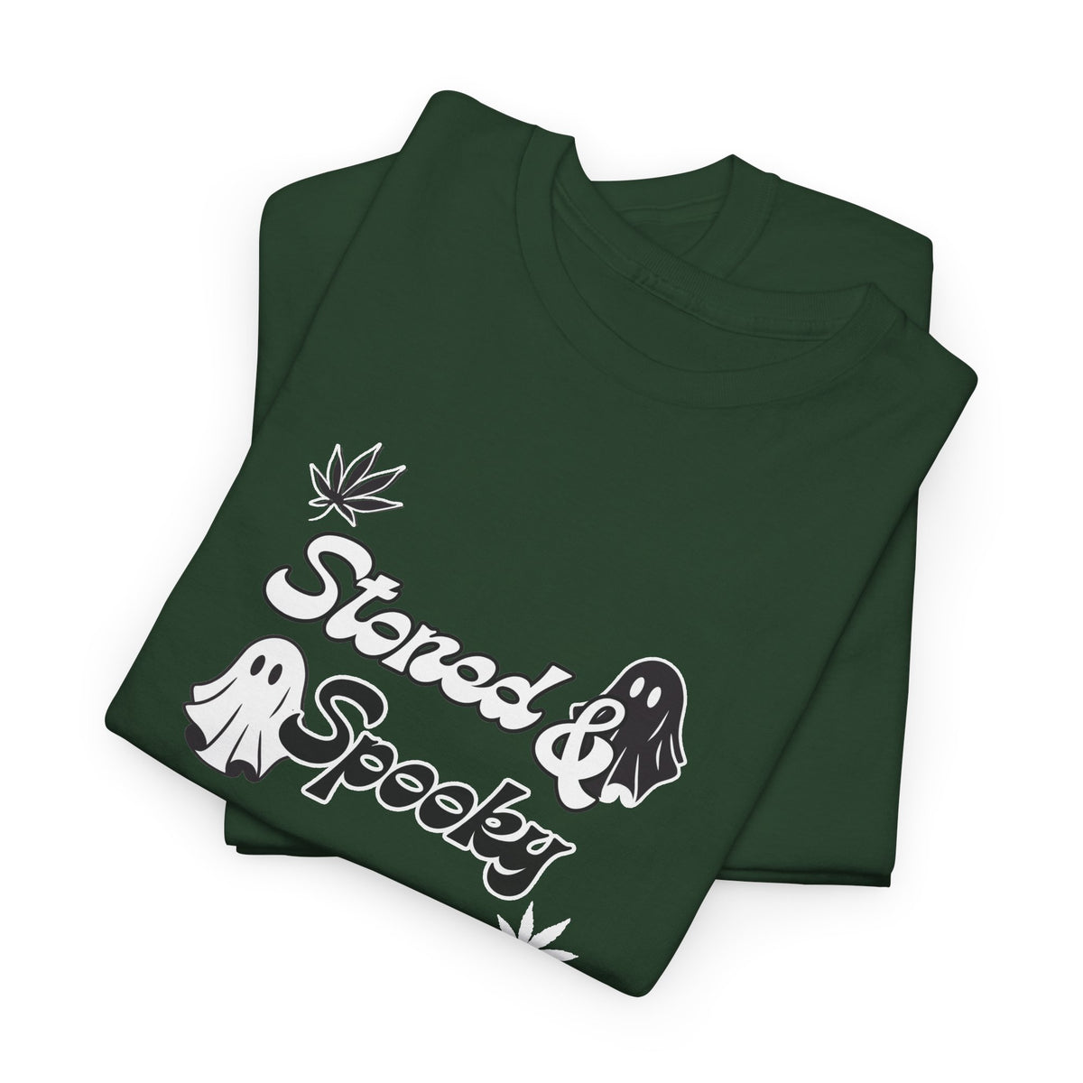 "Stoned & Spooky" Halloween T-Shirt | Retro Ghost Graphic Tee | Funny Spooky Season Shirt | Unisex Fall Streetwear | Highly Motivated Designs