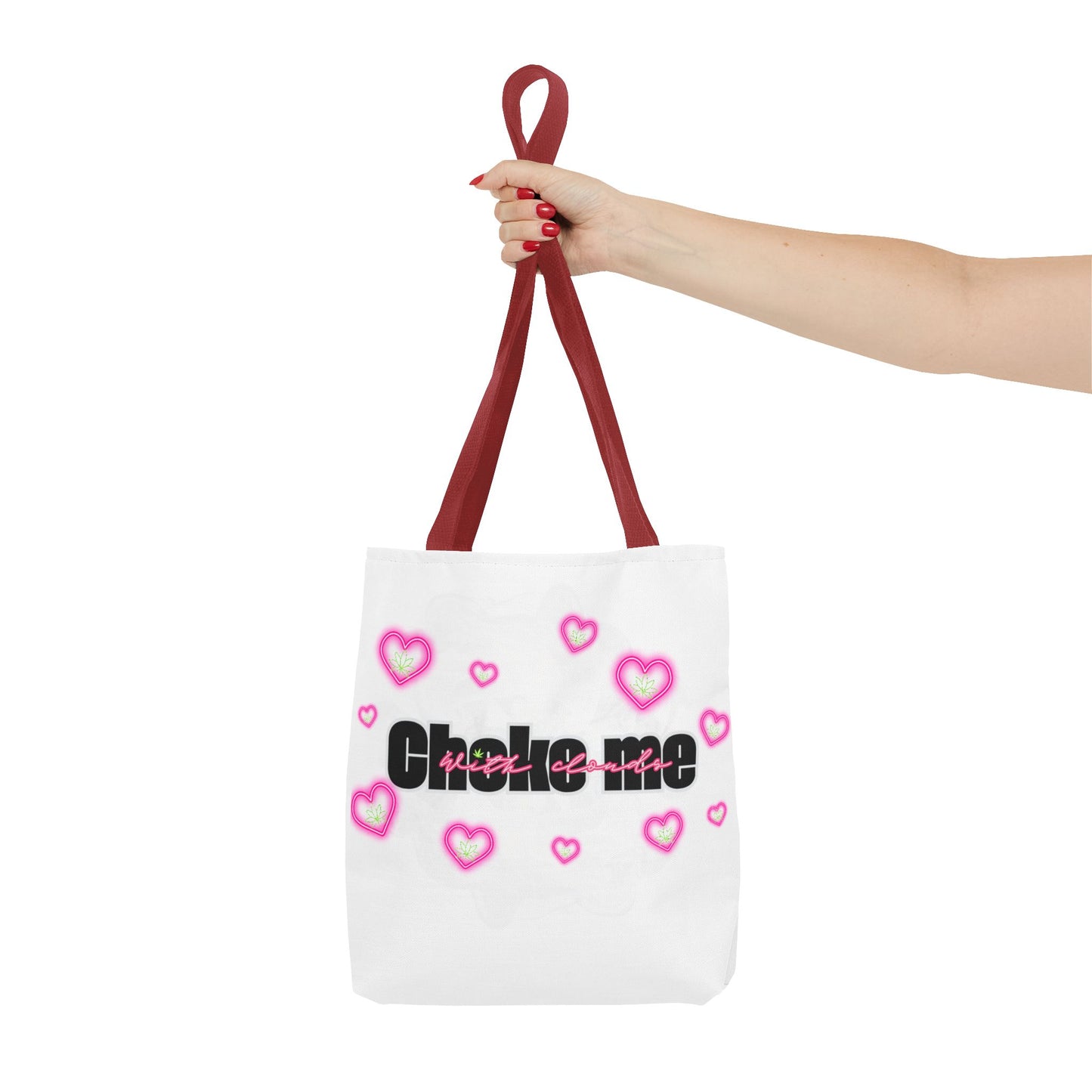 Choke Me with Clouds Tote Bag - Cute Heart Design for Trendy Fashion Lovers