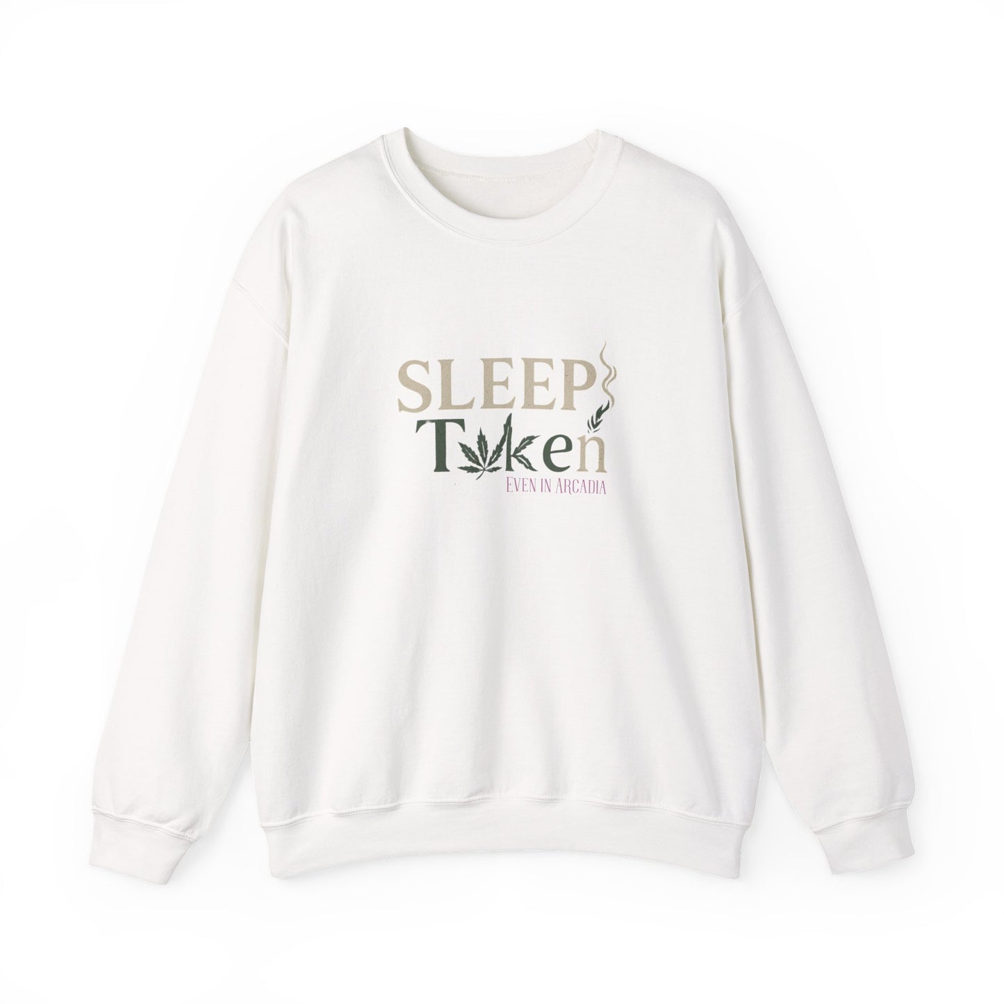 Sleep Token Unisex Heavy Blend™ Crewneck Sweatshirt with Cannabis Design
