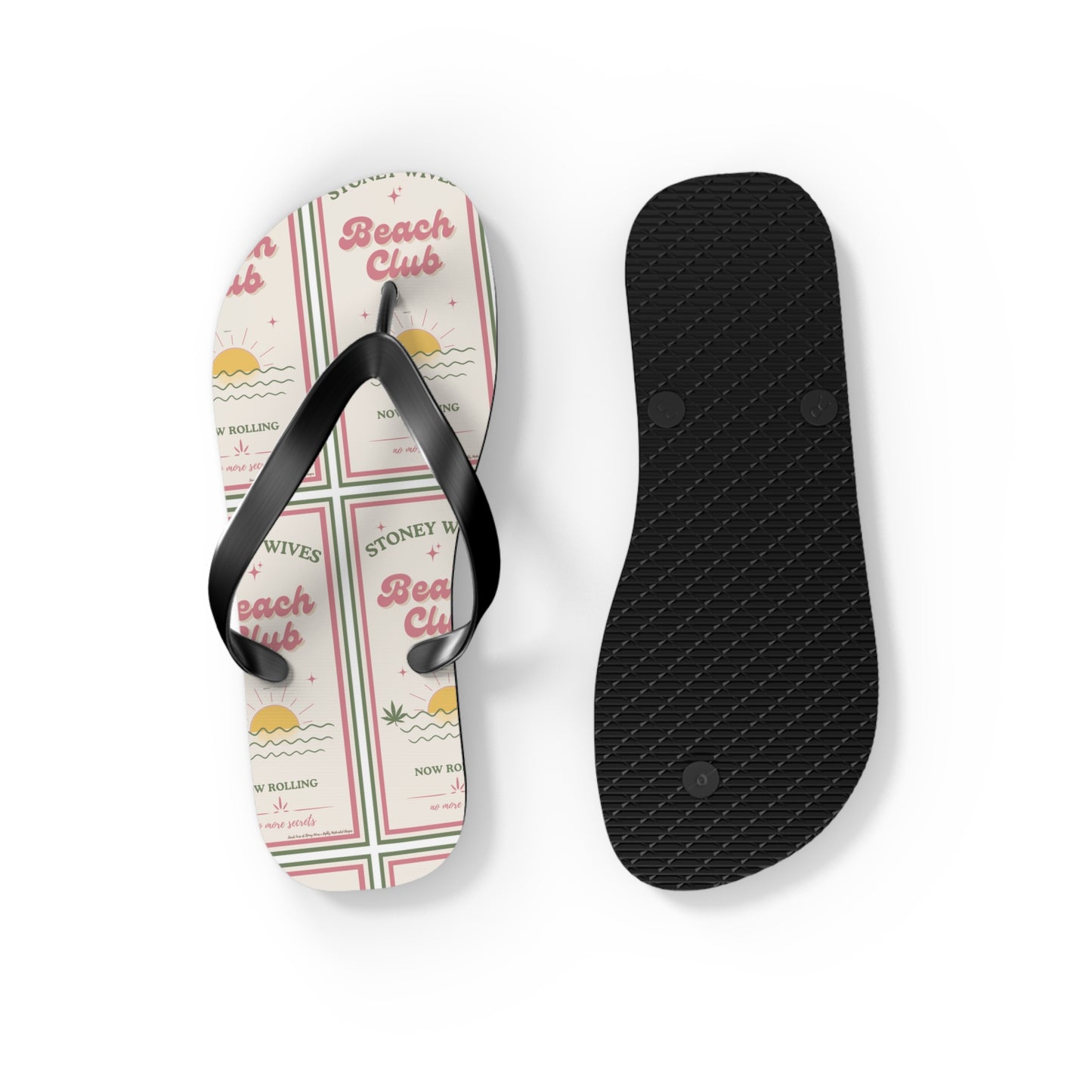 "SLOSW"  Stoney Wife Summer Sandals | The Secret Lives Of Stoney Wives Podcast Merch | Retro Flip Flops | Beach Footwear | Cushioned Summer Slides | Shoes