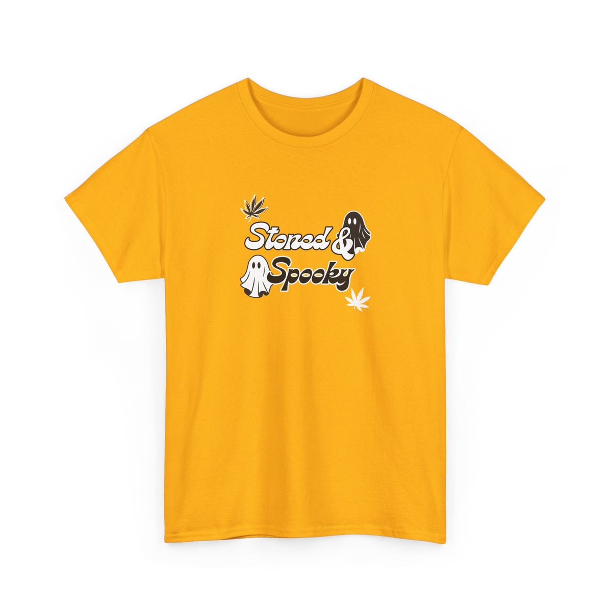 "Stoned & Spooky" Halloween T-Shirt | Retro Ghost Graphic Tee | Funny Spooky Season Shirt | Unisex Fall Streetwear | Highly Motivated Designs