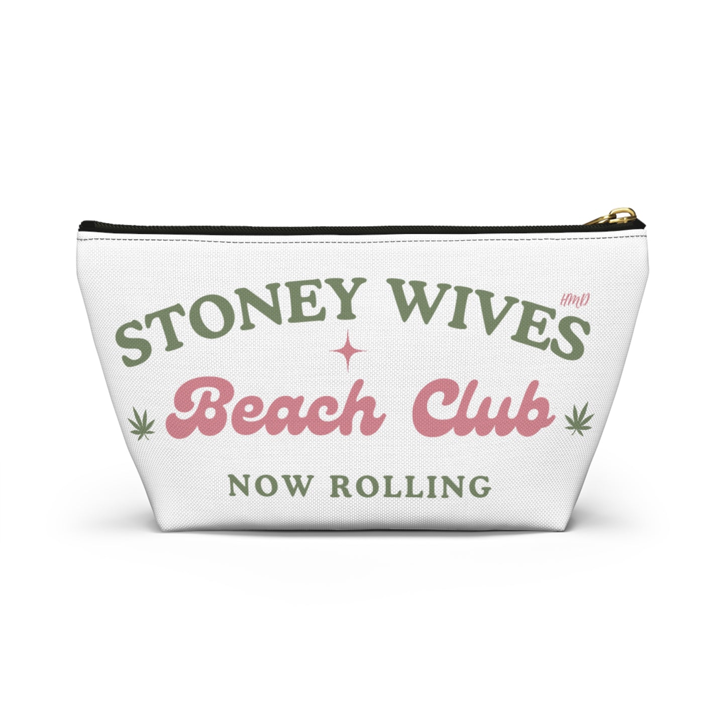 "SLOSW" Stoney Wives Beach Club | Accessory Pouch | The Secret Lives Of Stoney Wives Podcast Merch | Cannabis Sesh Gear Bag | Boho Stoner Zipper Pouch
