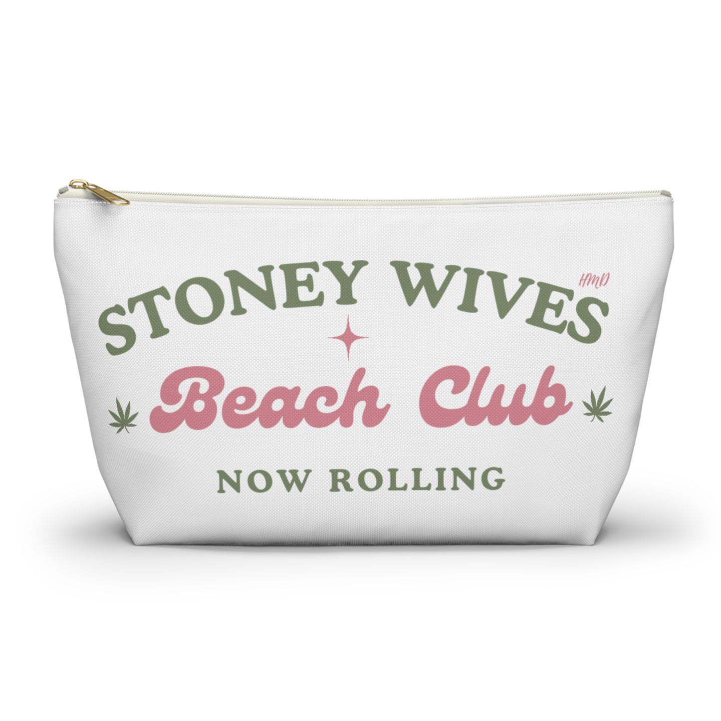 "SLOSW" Stoney Wives Beach Club | Accessory Pouch | The Secret Lives Of Stoney Wives Podcast Merch | Cannabis Sesh Gear Bag | Boho Stoner Zipper Pouch