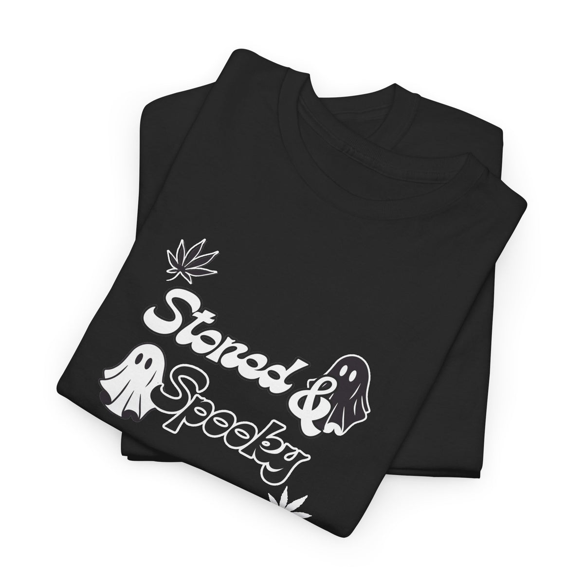 "Stoned & Spooky" Halloween T-Shirt | Retro Ghost Graphic Tee | Funny Spooky Season Shirt | Unisex Fall Streetwear | Highly Motivated Designs