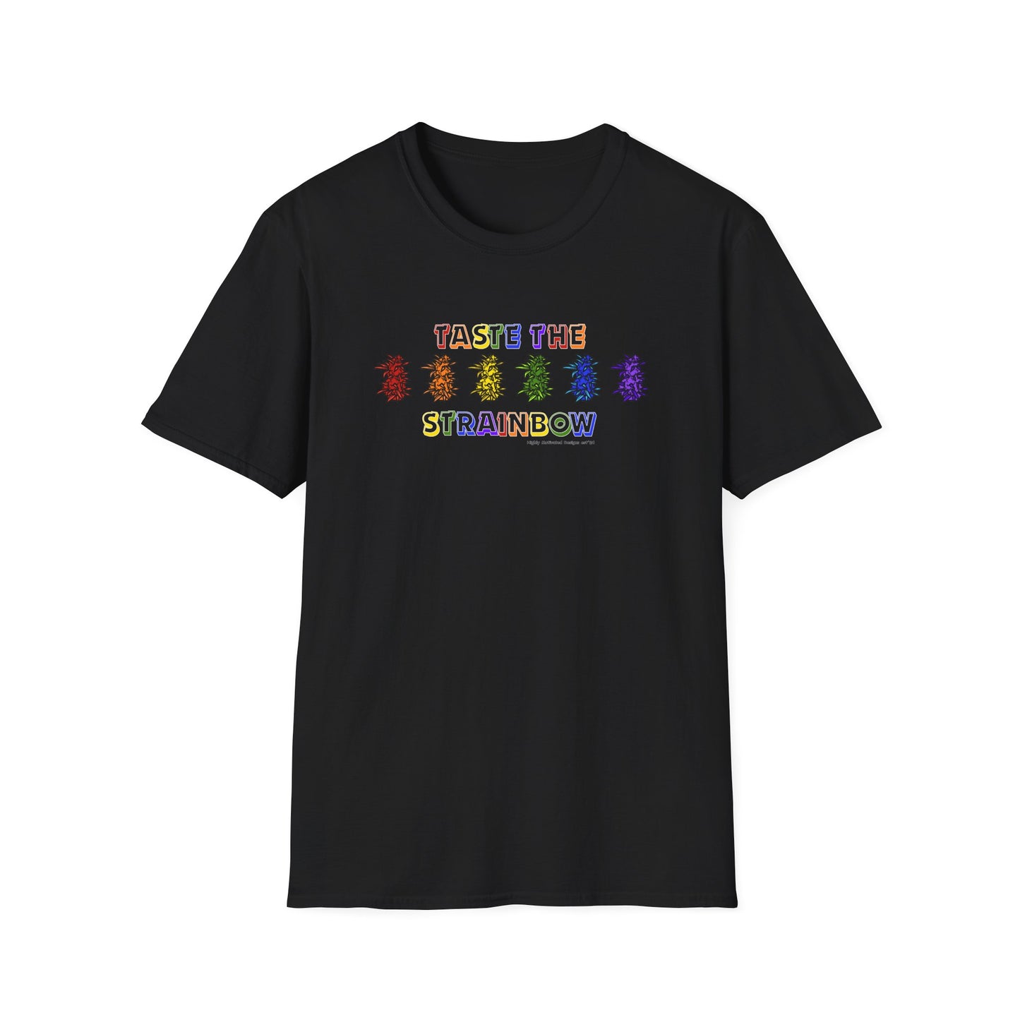 "PRIDE" Taste The Strainbow T-Shirt | Rainbow Graphic Tee | Colorful LGBTQIA+ Pride Shirt | Retro Festival Streetwear | Highly Motivated Designs