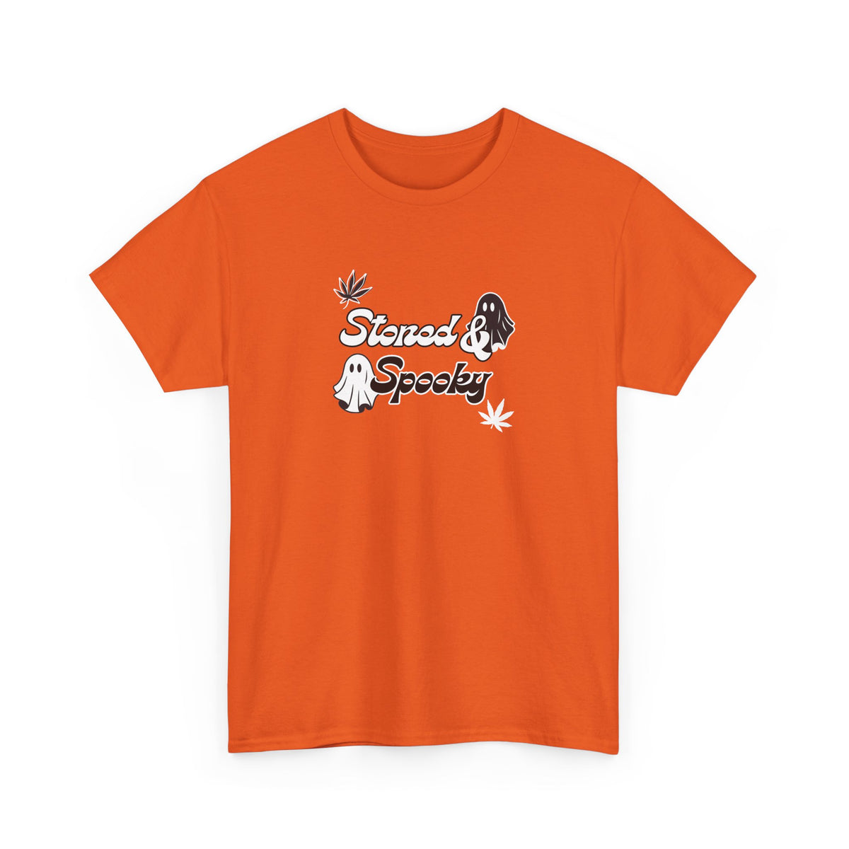 "Stoned & Spooky" Halloween T-Shirt | Retro Ghost Graphic Tee | Funny Spooky Season Shirt | Unisex Fall Streetwear | Highly Motivated Designs