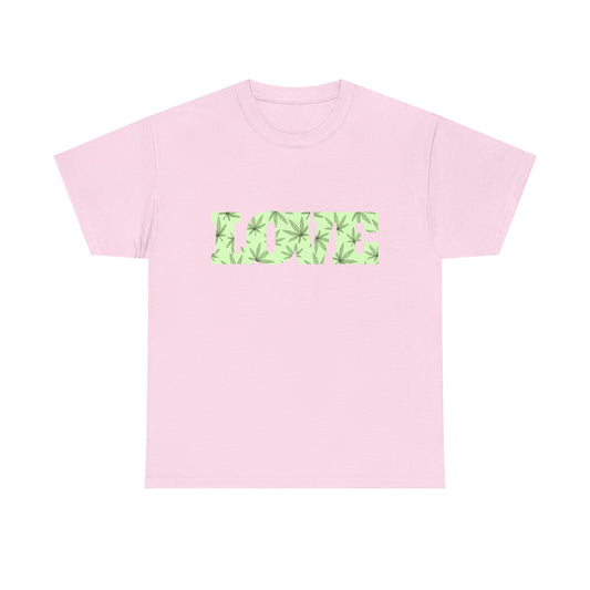 LOVE Cannabis Leaf Unisex Tee Shirt