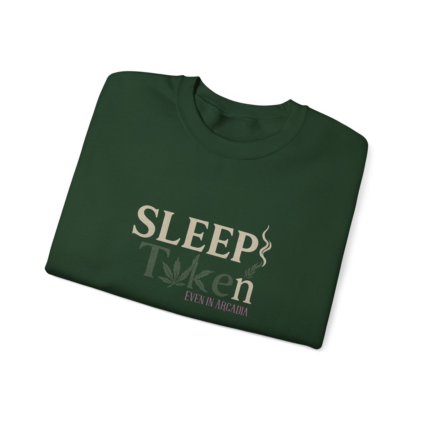 Sleep Token Unisex Heavy Blend™ Crewneck Sweatshirt with Cannabis Design