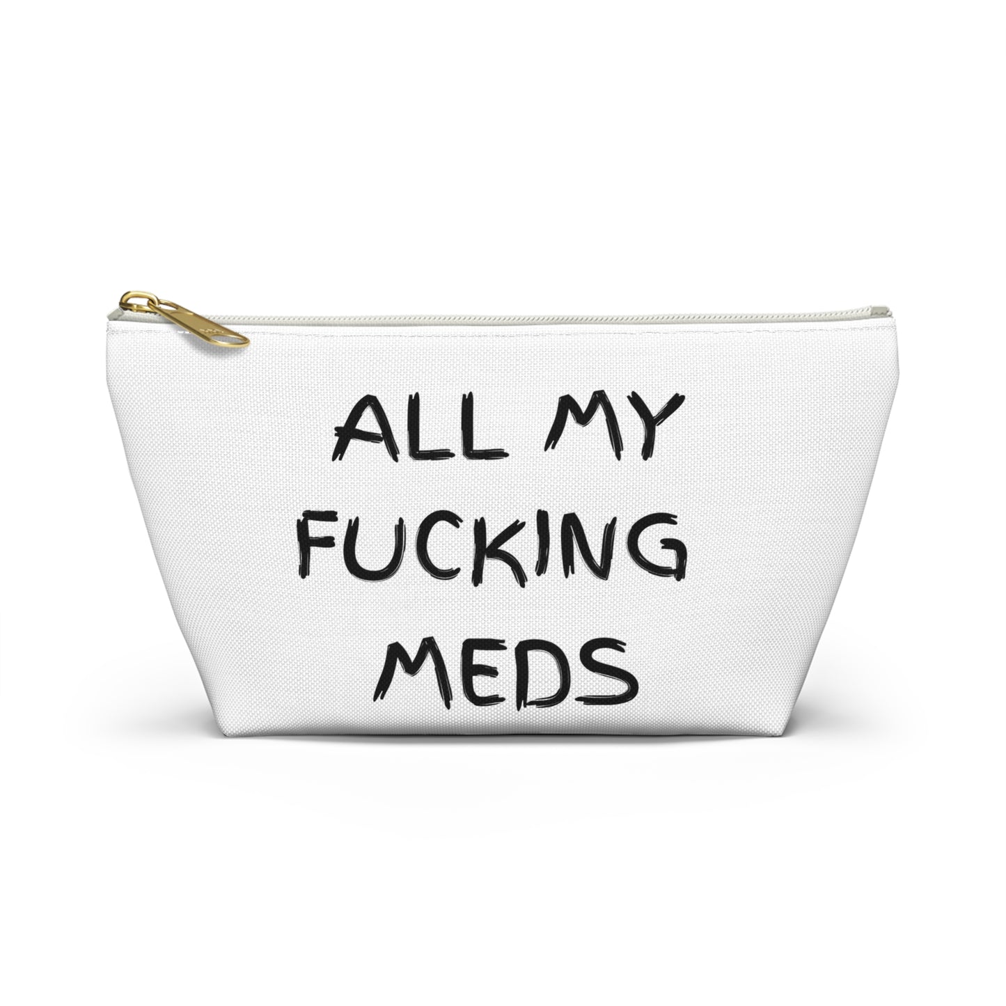 "All My Fucking Meds" Accessory Pouch | Funny Alternative Wellness Stash Bag | Sesh Gear & Everyday Organizer | Colorful Boho Zipper Pouch